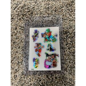 Vintage Disney Pinocchio Holographic Prism Sticker Sheet Jiminy Cricket P8008